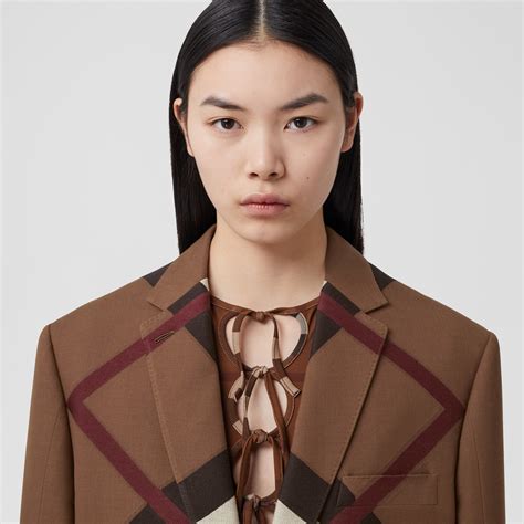 burberry pure wool suit|Wool Tailored Jacket in Brown/black .